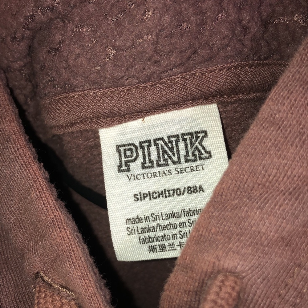Victoria's Secret Pink Brown Sherpa Logo Everyday Pullover Hoodie size small​​ - Picture 6 of 9